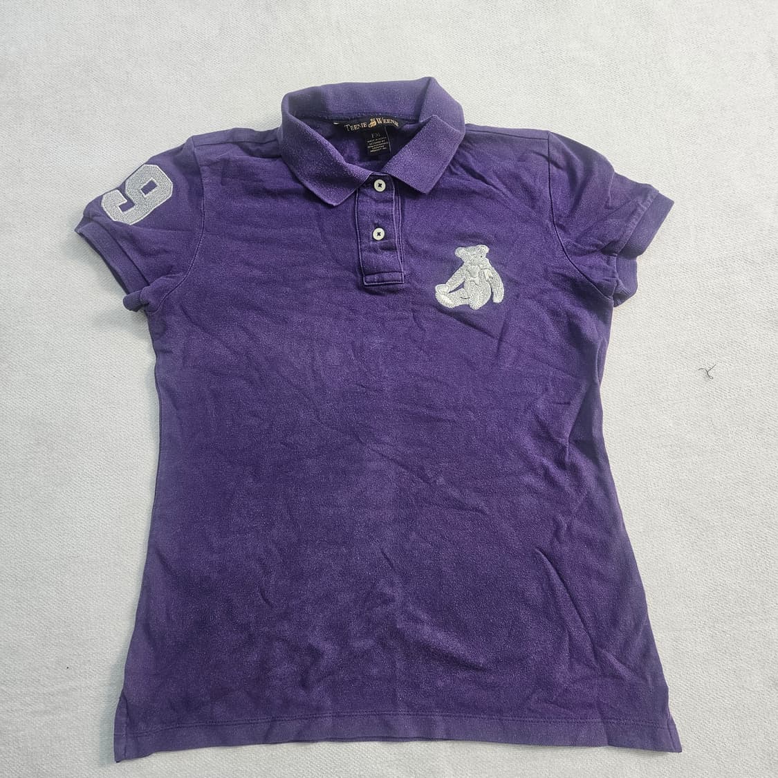 90 티니위니 보라색 곰 자수 카라티 0303Y 상품이미지1