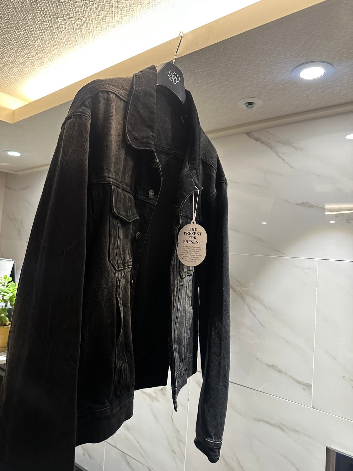 새상품)엘무드 마틴 데님 트러커 자켓 고스트블랙 상품이미지6