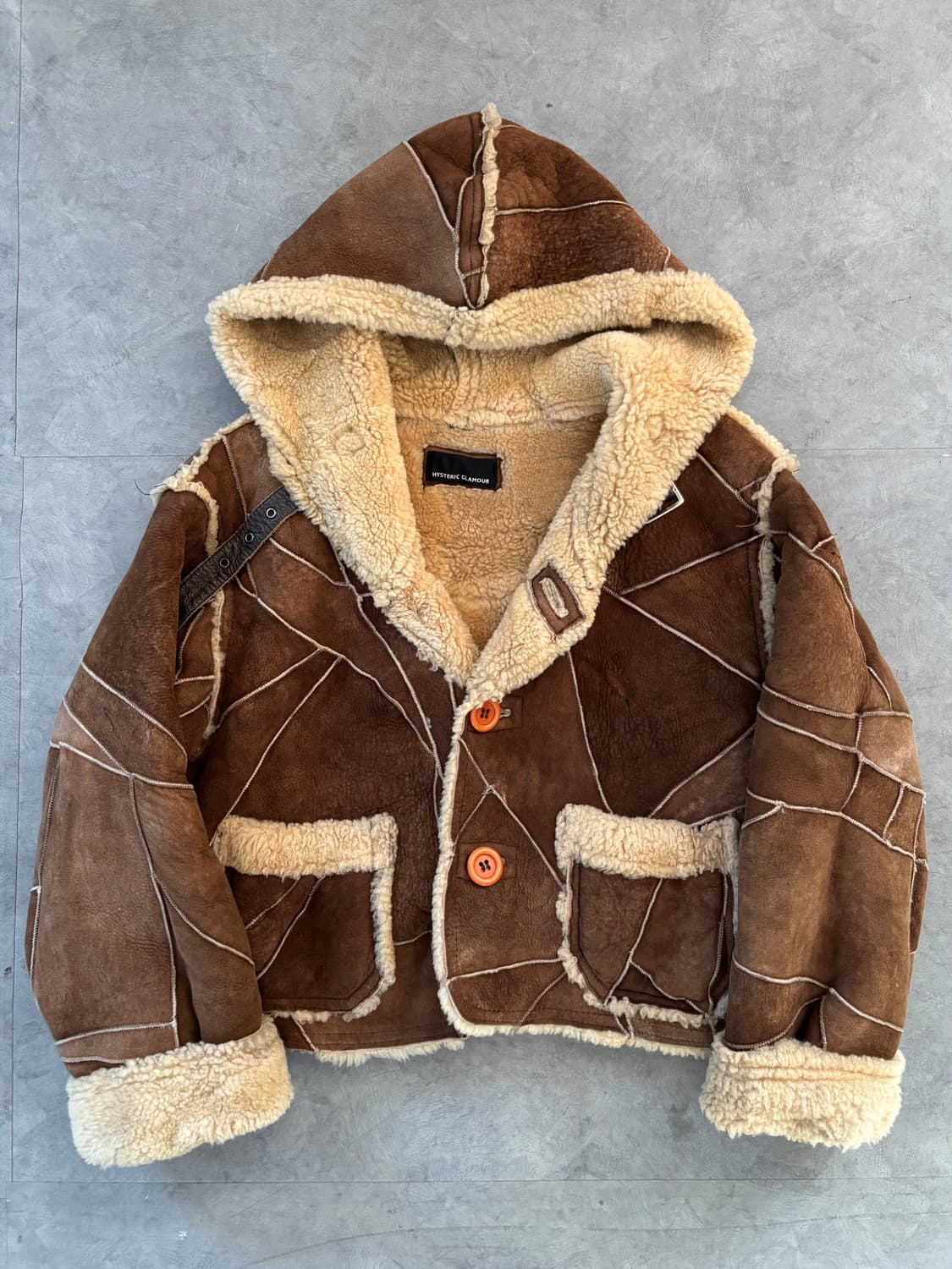 Hysteric Glamour 히스테릭글래머 브라운 패치워크 무스탕 상품이미지4