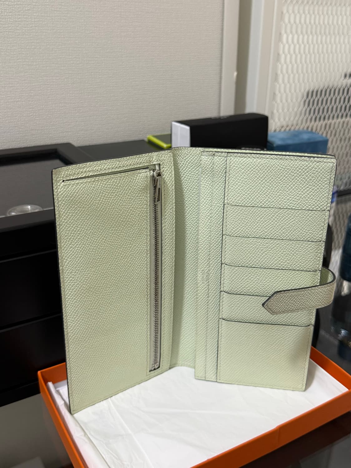 (정품) 에르메스 베안 장지갑 민트색상 상품이미지2