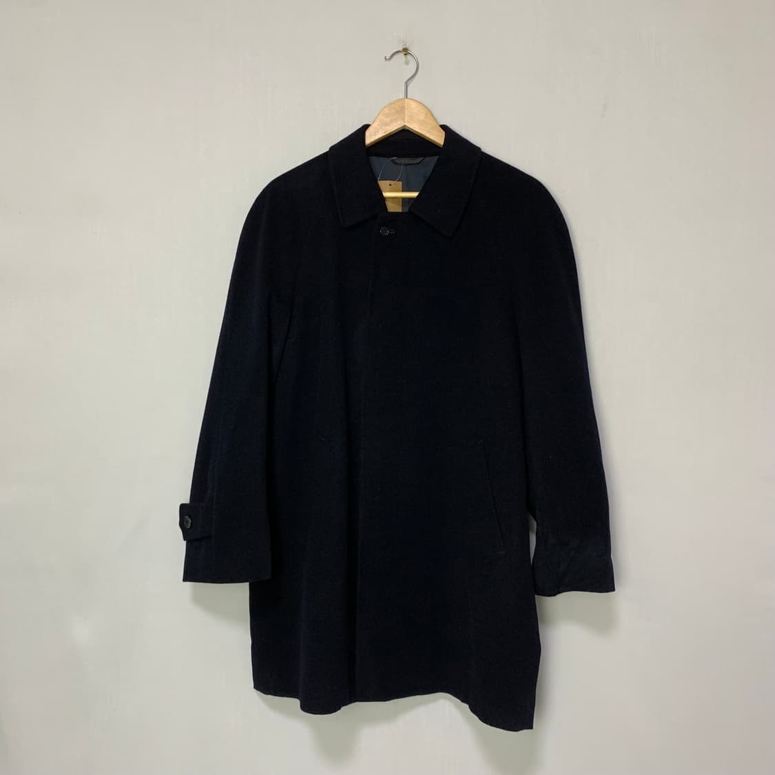 빈티지 캐시미어 100% 하프코트 다크 네이비 S 남녀공용 빈티지 상품이미지1
