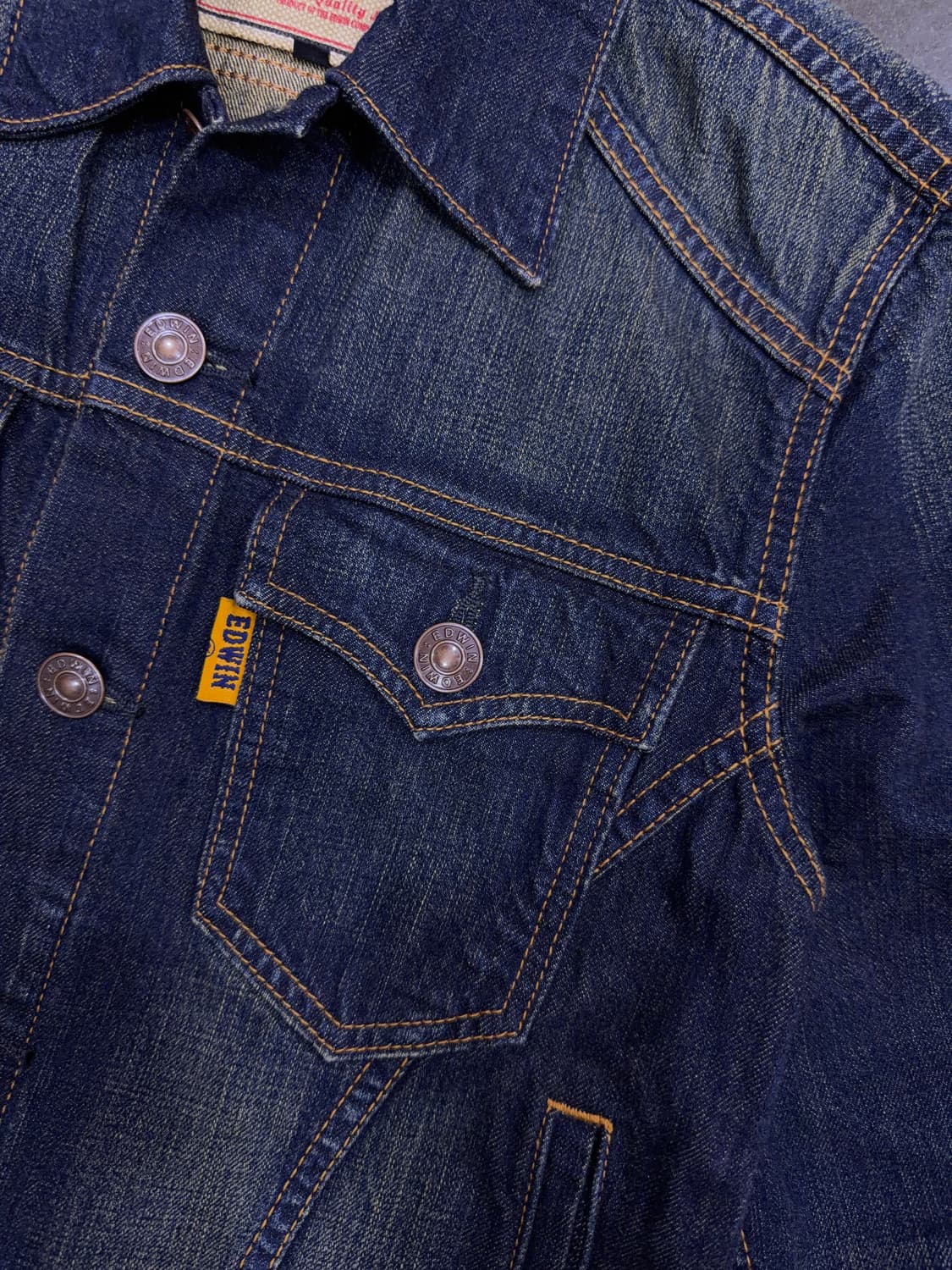 에드윈 엑스클루시브 오렌지탭 빈티지 워싱 데님자켓 S 상품이미지4