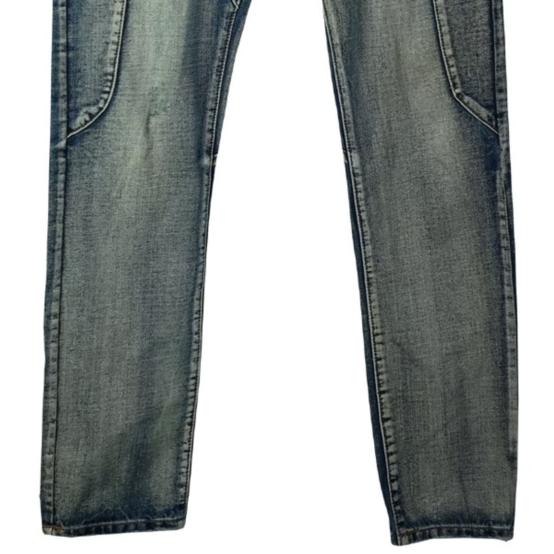 빈티지 워시드 패치 슬림핏 바이커진 바이커 데님 팬츠 청바지 M16790 상품이미지5