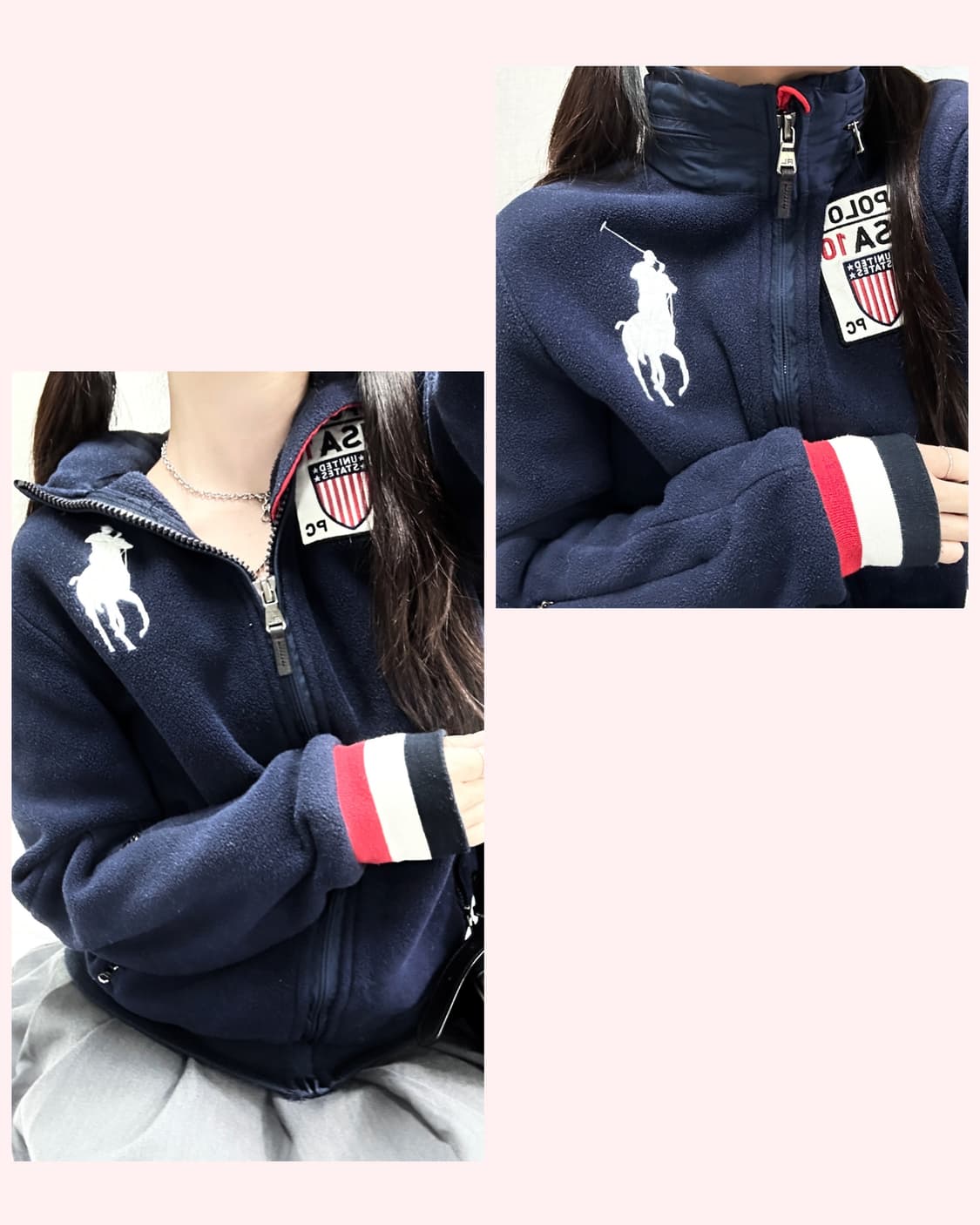 폴로 USA 빅포니 네이비 플리스 집업 상품이미지1