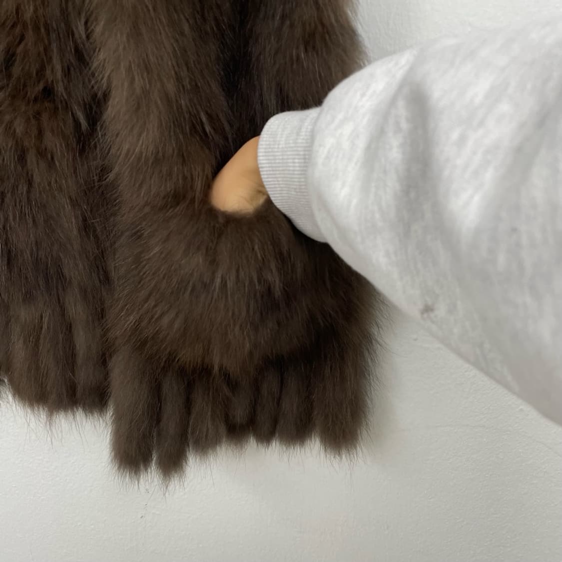 브라운 리얼퍼 무드 포켓 머플러 목도리 상품이미지3