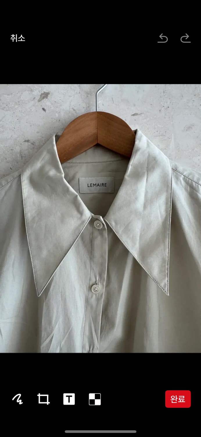 르메르 Lemaire 트위스트 셔츠 S 그린 새상품  상품이미지5