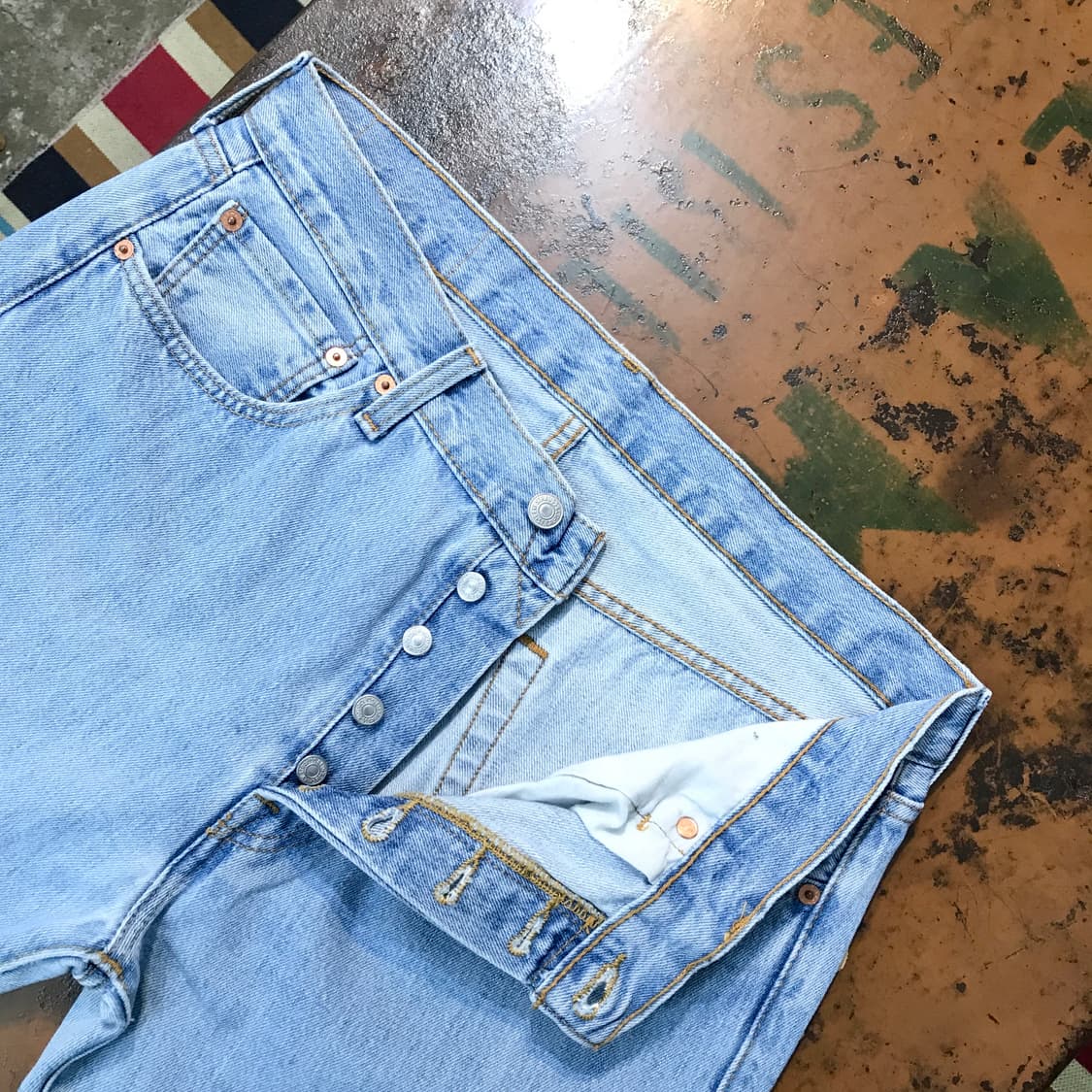 리바이스 501 연청 데님 팬츠 허리 34 35 상품이미지6