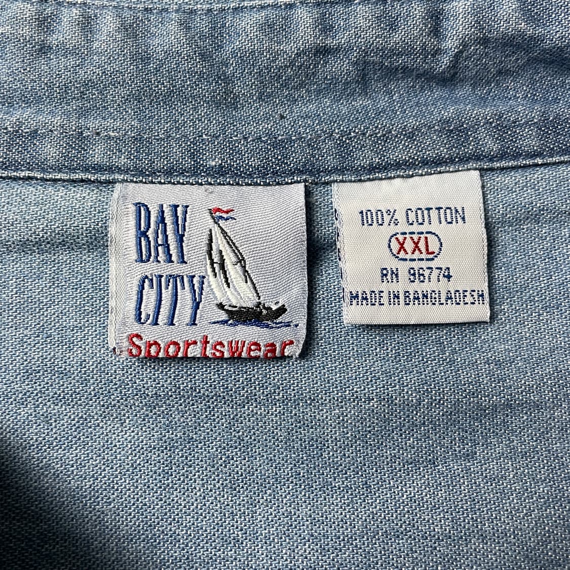 BAY CITY 빈티지 코튼 데님 셔츠 A00564 상품이미지10