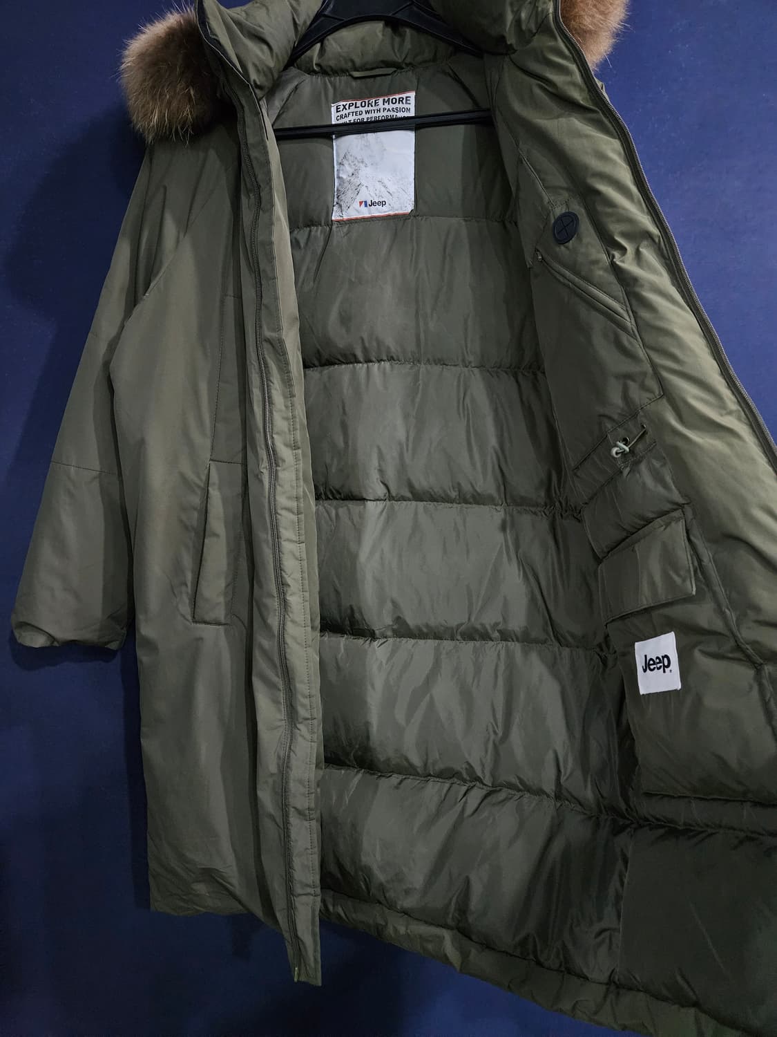 지프 카키컬러 남성 95 덕다운 패딩  상품이미지8