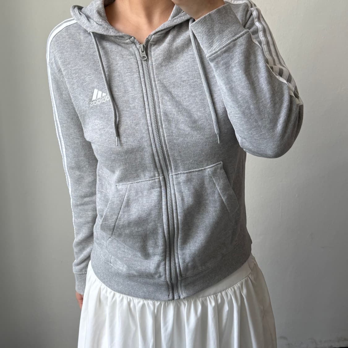 [L] 아디다스 그레이 후드집업 상품이미지2
