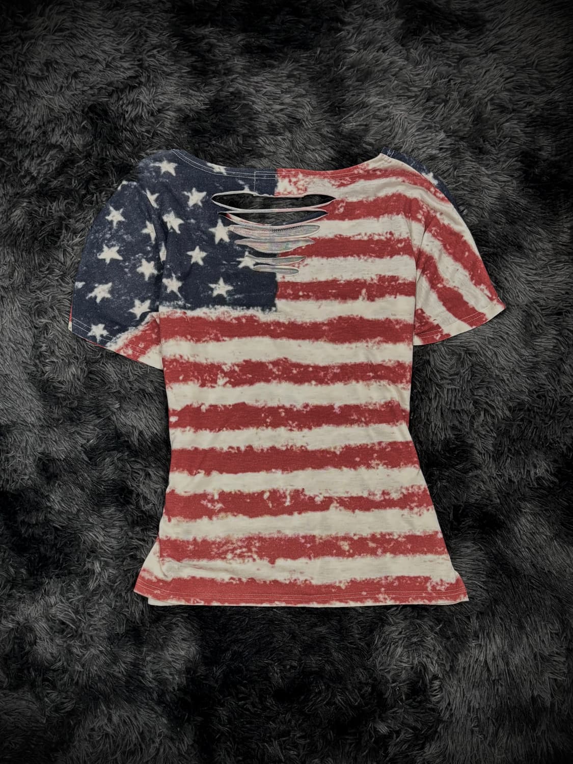 Dig Deep 성조기 패턴 오프숄더 반팔 티셔츠 상품이미지2