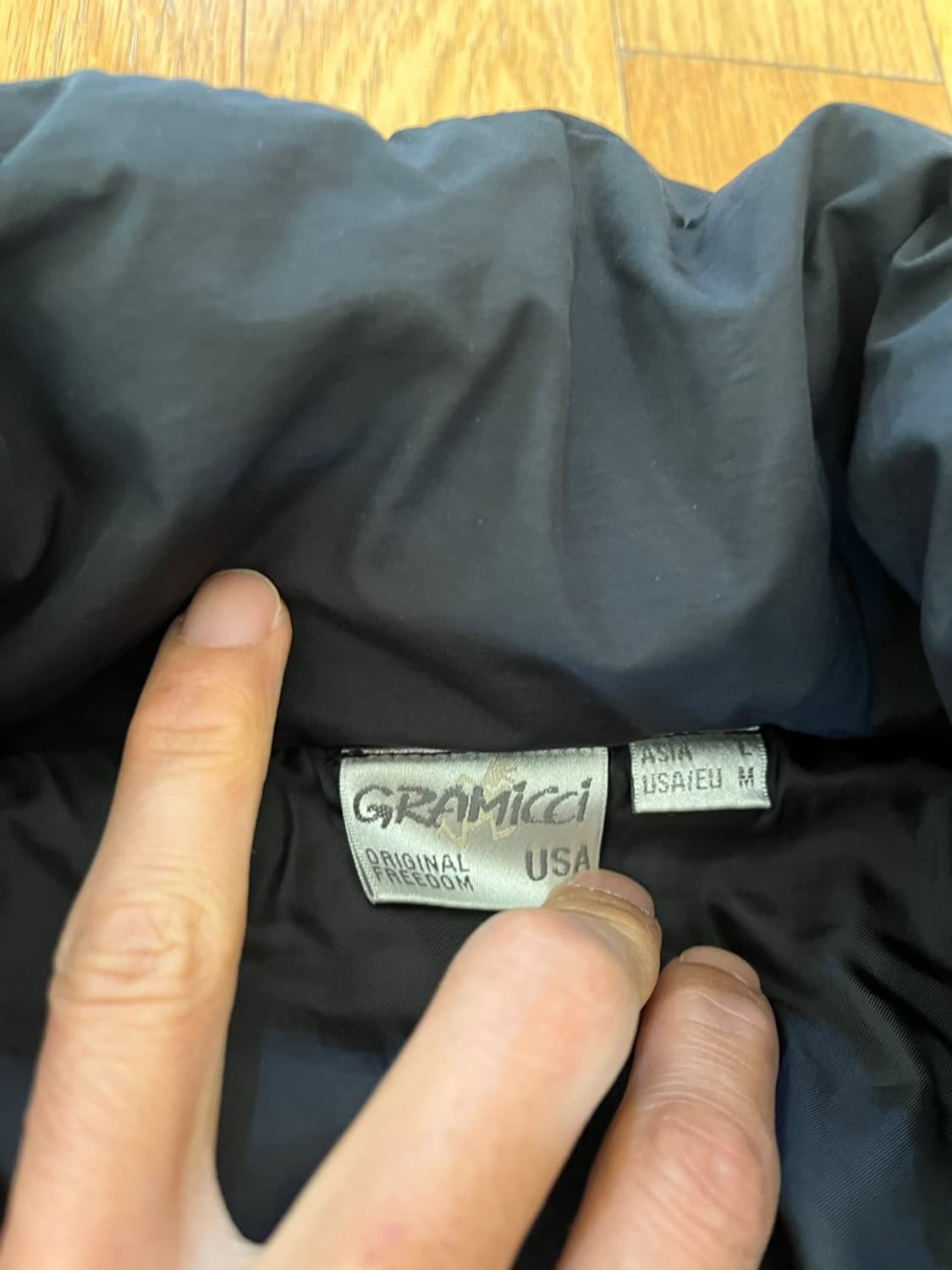 그라미치 눕시 다운 패딩 블랙 라지 아메카지 상품이미지5