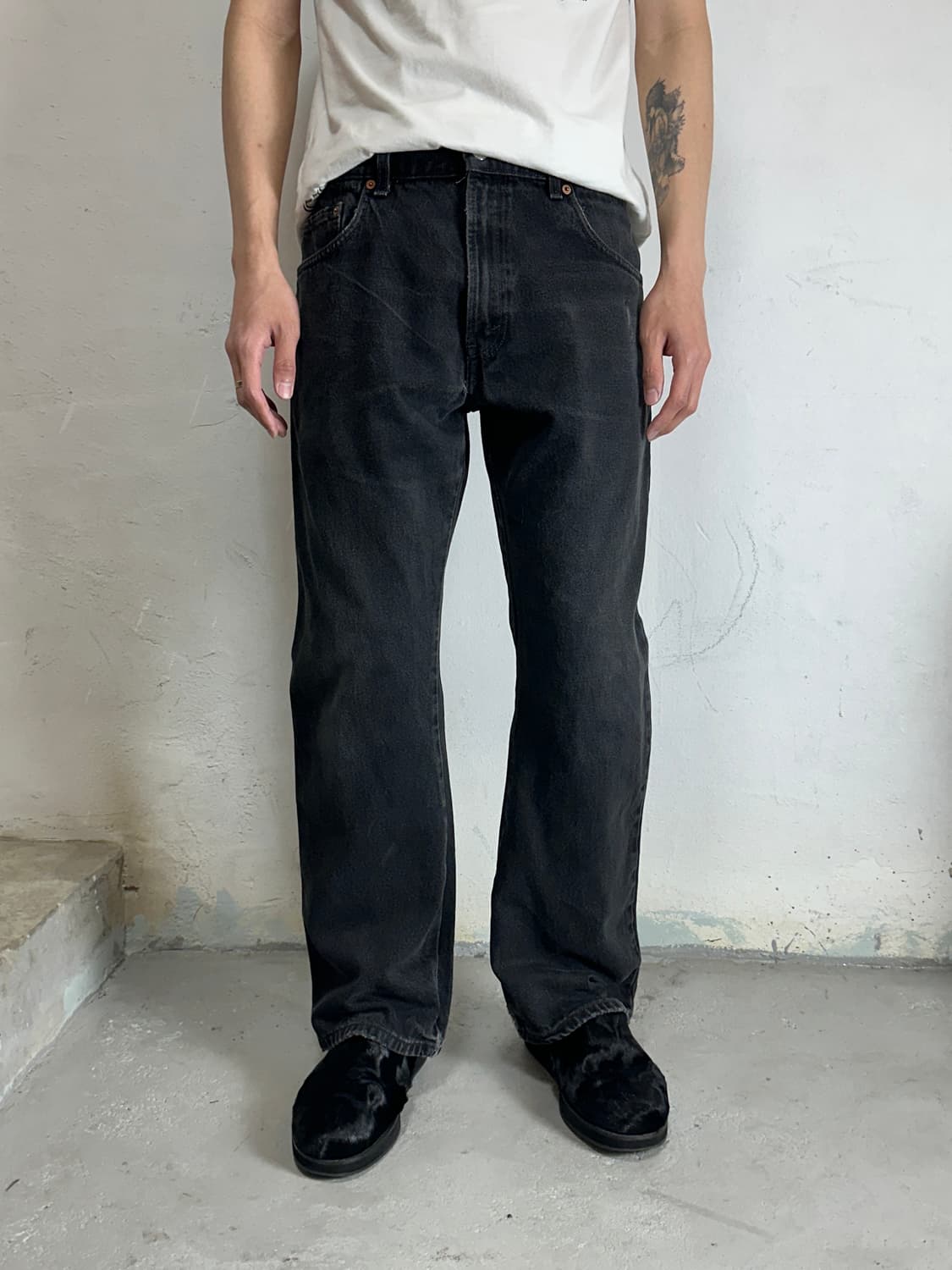 00's 빈티지 리바이스 517 블랙 부츠컷 리바이스 플레어진 상품이미지10