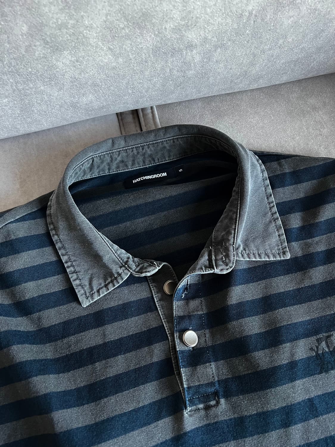 해칭룸 VTG 스트라이프 폴로티 블루 상품이미지3