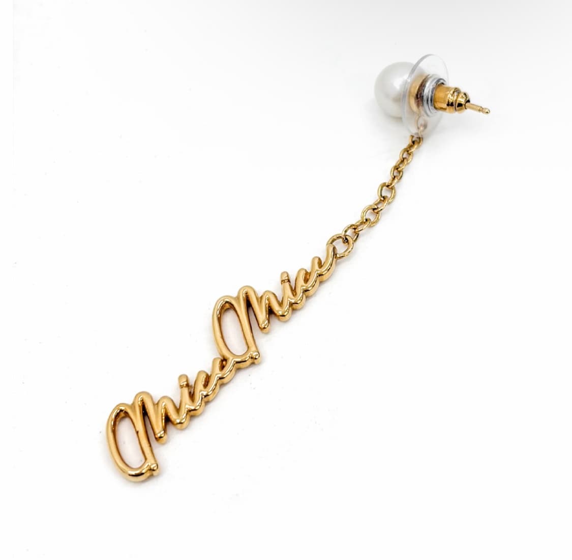 [OS] 미우미우 여성 펄 진주 레터링 로고 체인 피어싱 이어링 귀걸이 상품이미지6