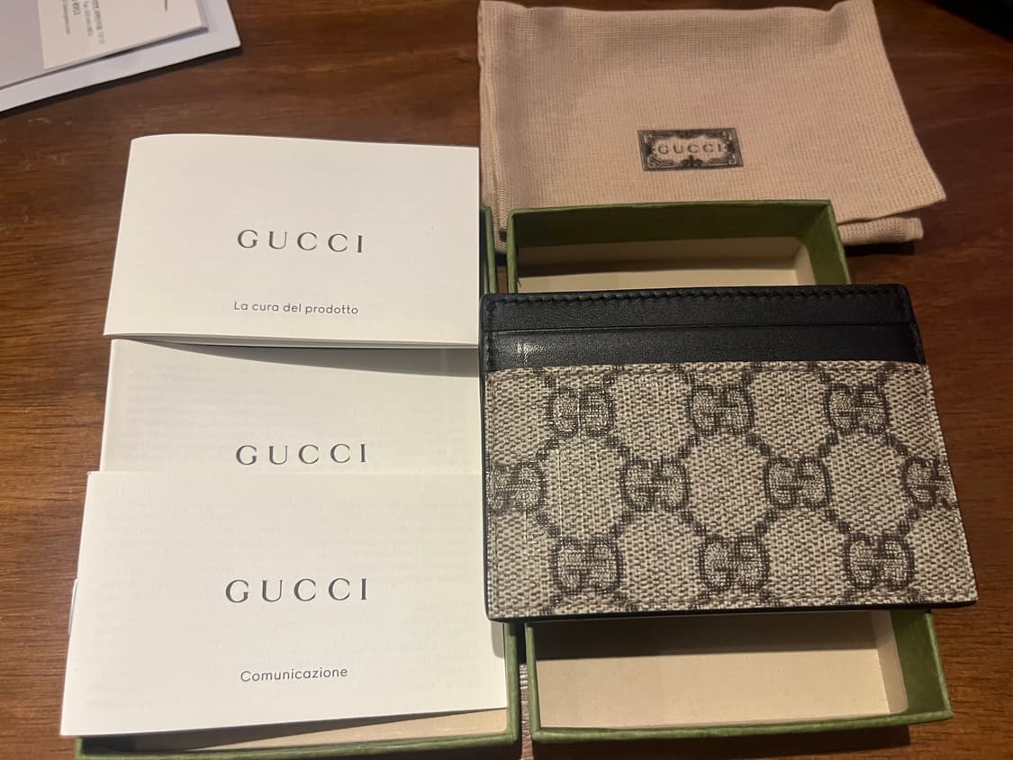 [S급] 구찌 GG 수프림 카드 홀더 베이지 에보니 상품이미지1