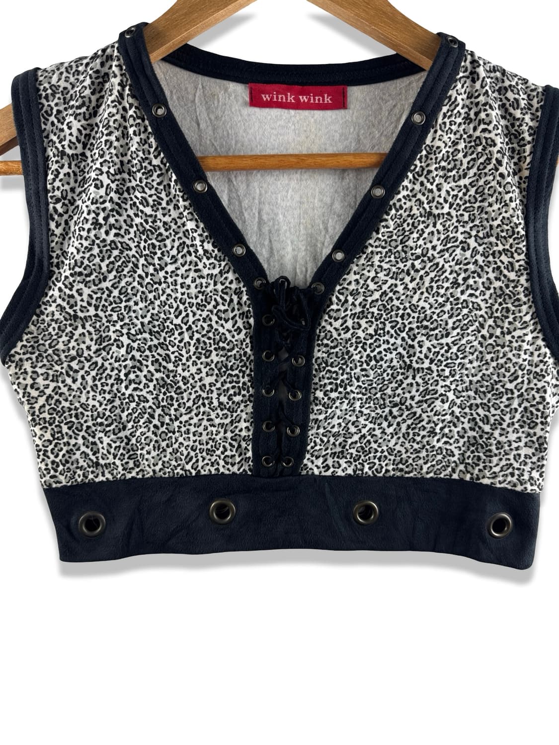 JPN 갸루 레오파드 레이스업 크롭탑2551 상품이미지4