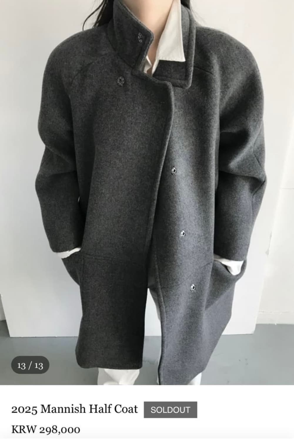 에옹쓰 2025 매니쉬 하프코트 상품이미지2