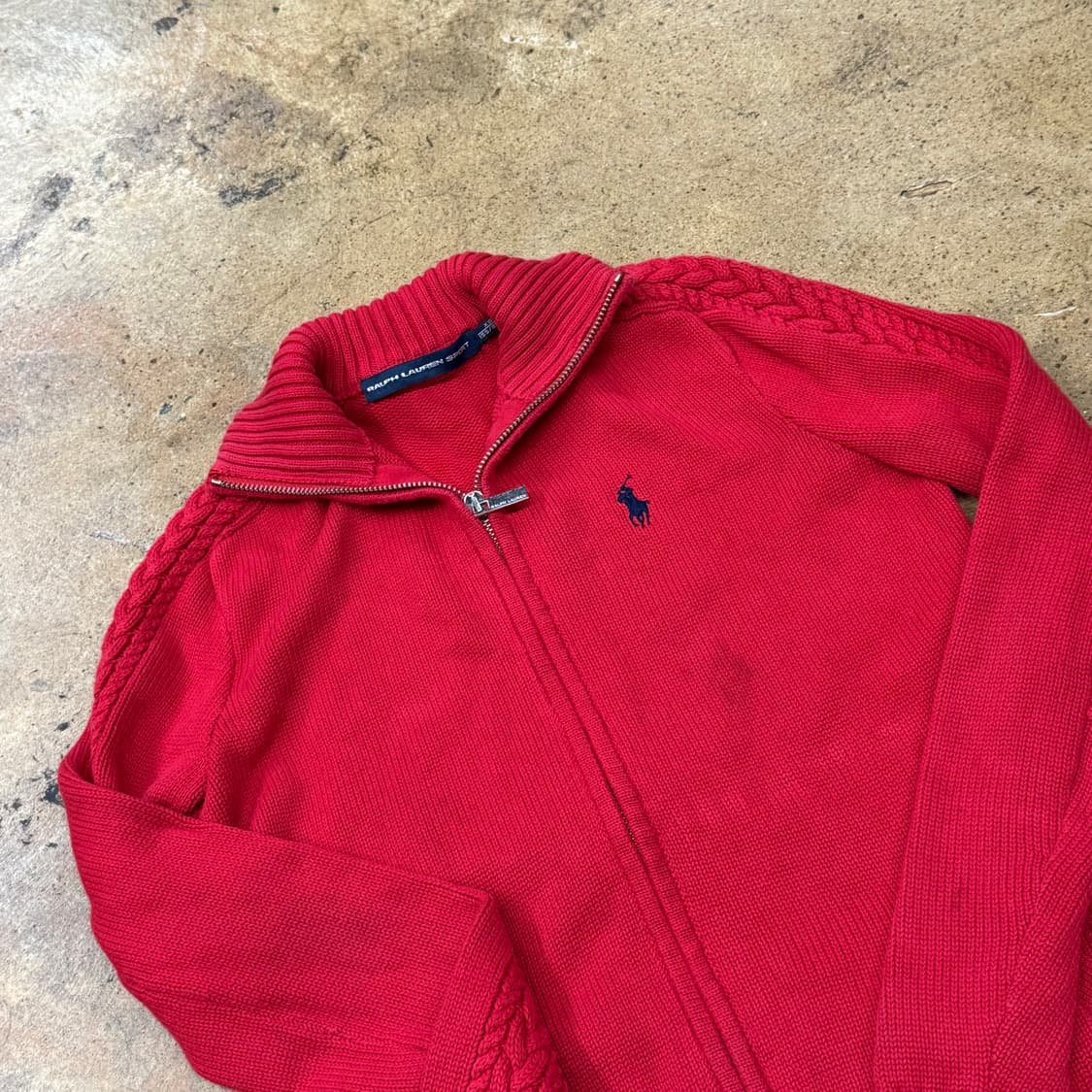 폴로 랄프로렌 레드 니트집업 상품이미지1