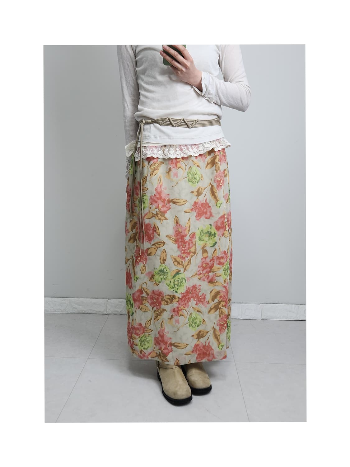 플로럴 롱 스커트 상품이미지1