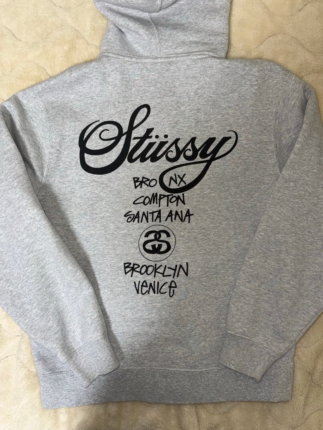 스투시 월드투어 후드집업 그레이 m 상품이미지2