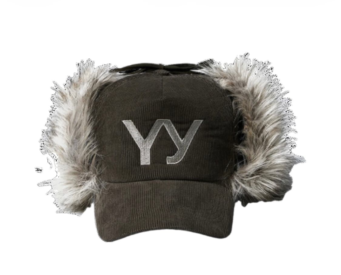 OPEN YY Fur Corduroy Earmuff Cap (Khaki) 상품이미지1
