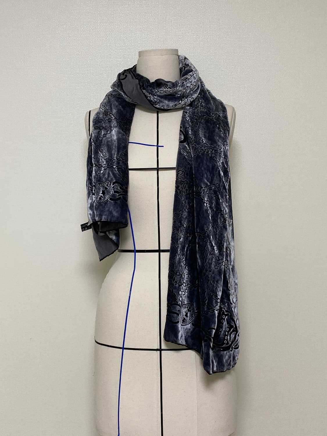 ROBERTA DI CAMERINO 빈티지 벨벳 머플러 상품이미지1