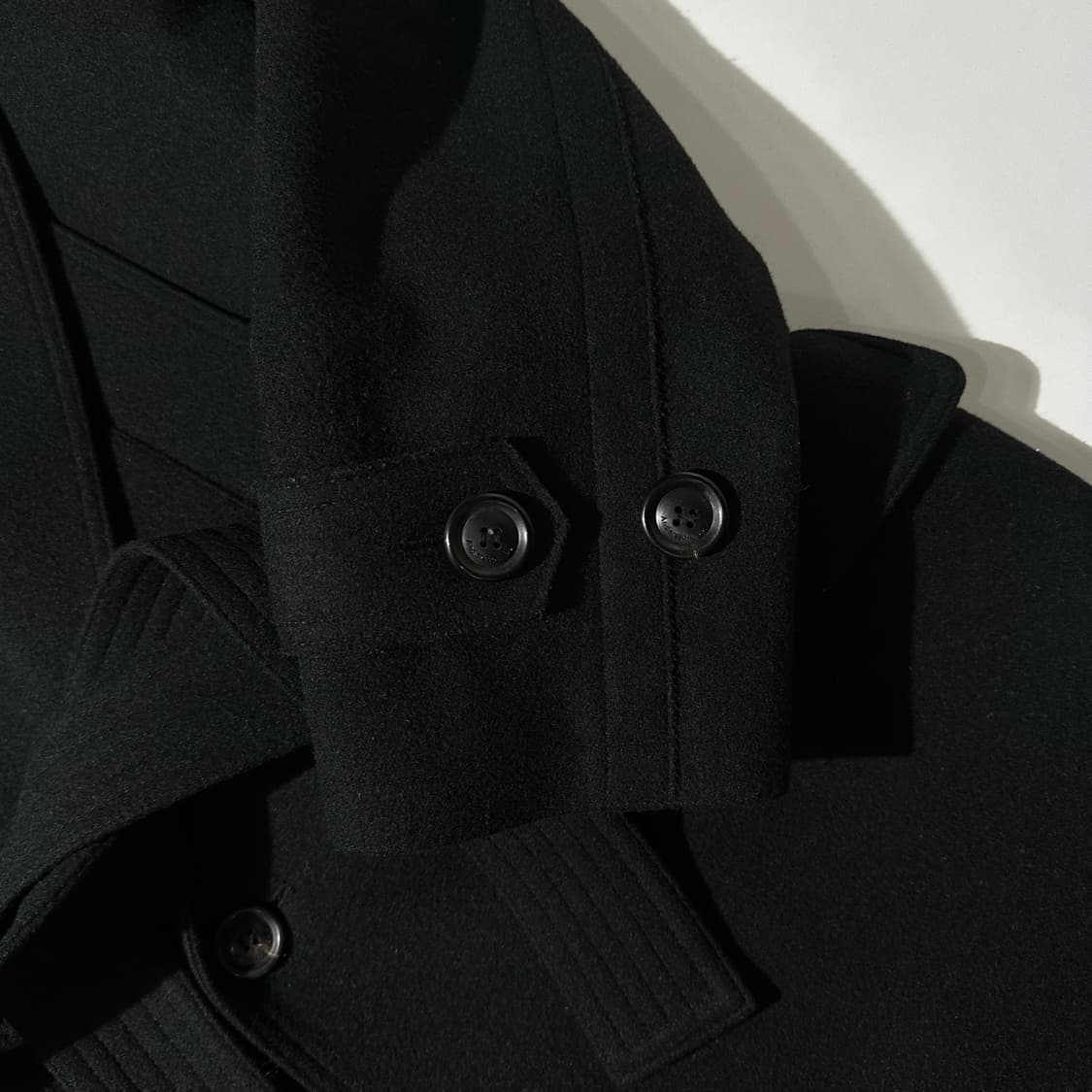 앤더슨벨 캐시미어 블렌드 마티아 밀리터리 로브 코트 블랙 상품이미지5