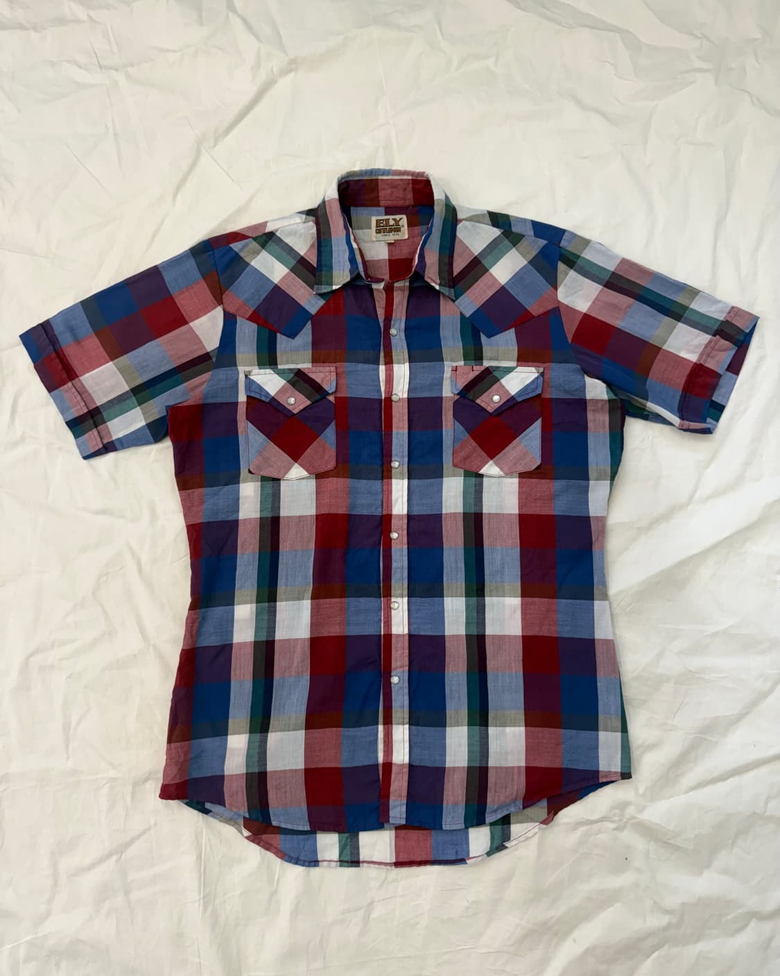 빈티지 웨스턴 셔츠 멀티 체크 반팔 상품이미지2
