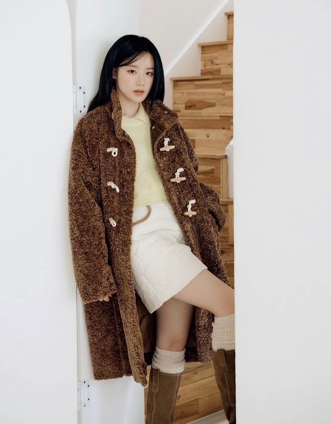 커버낫 쉐르파 더플 코트 브라운 os 상품이미지1