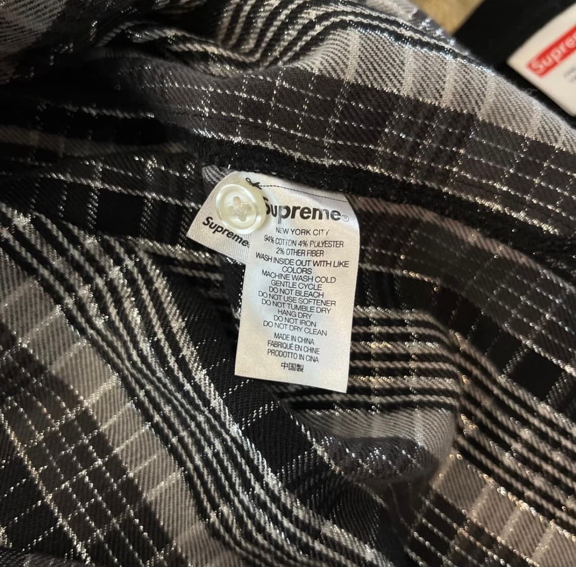 슈프림 메탈릭 체크셔츠 23SS 상품이미지7