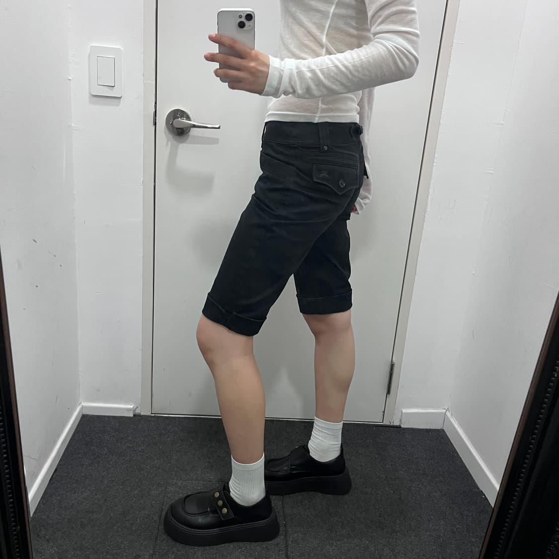 버버리 블랙 신치백 카프리 팬츠 바지 상품이미지3