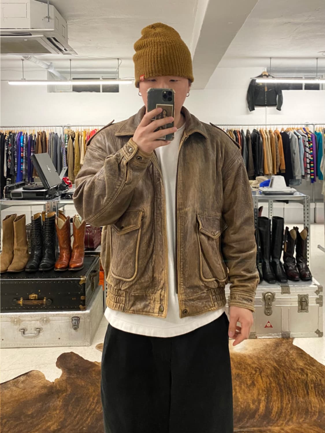 VTG hard faded G-1 leather jacket  상품이미지1