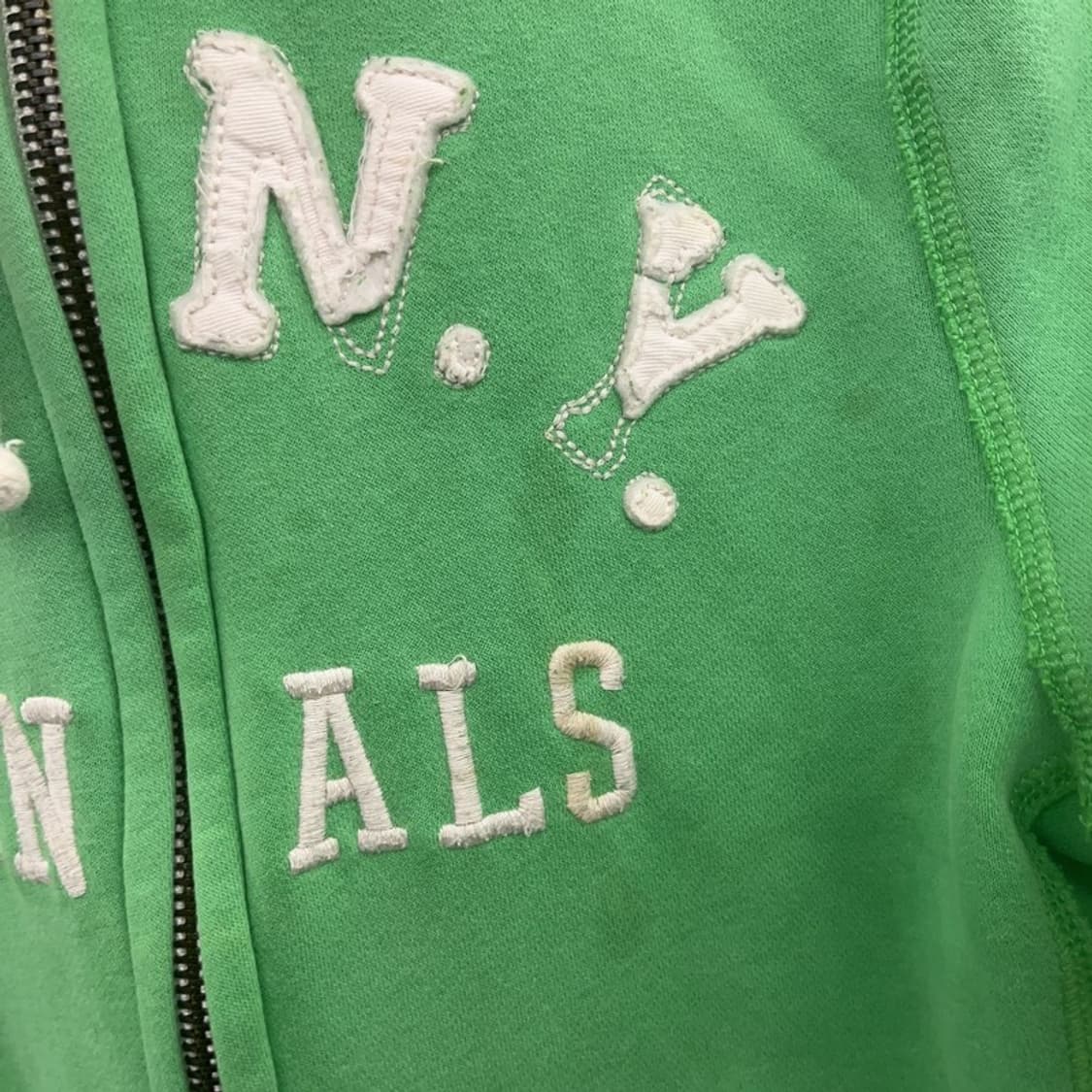 아베크롬비 올드스쿨 빈티지 Y2K 말차 기모 후드집업 M C06538 상품이미지7