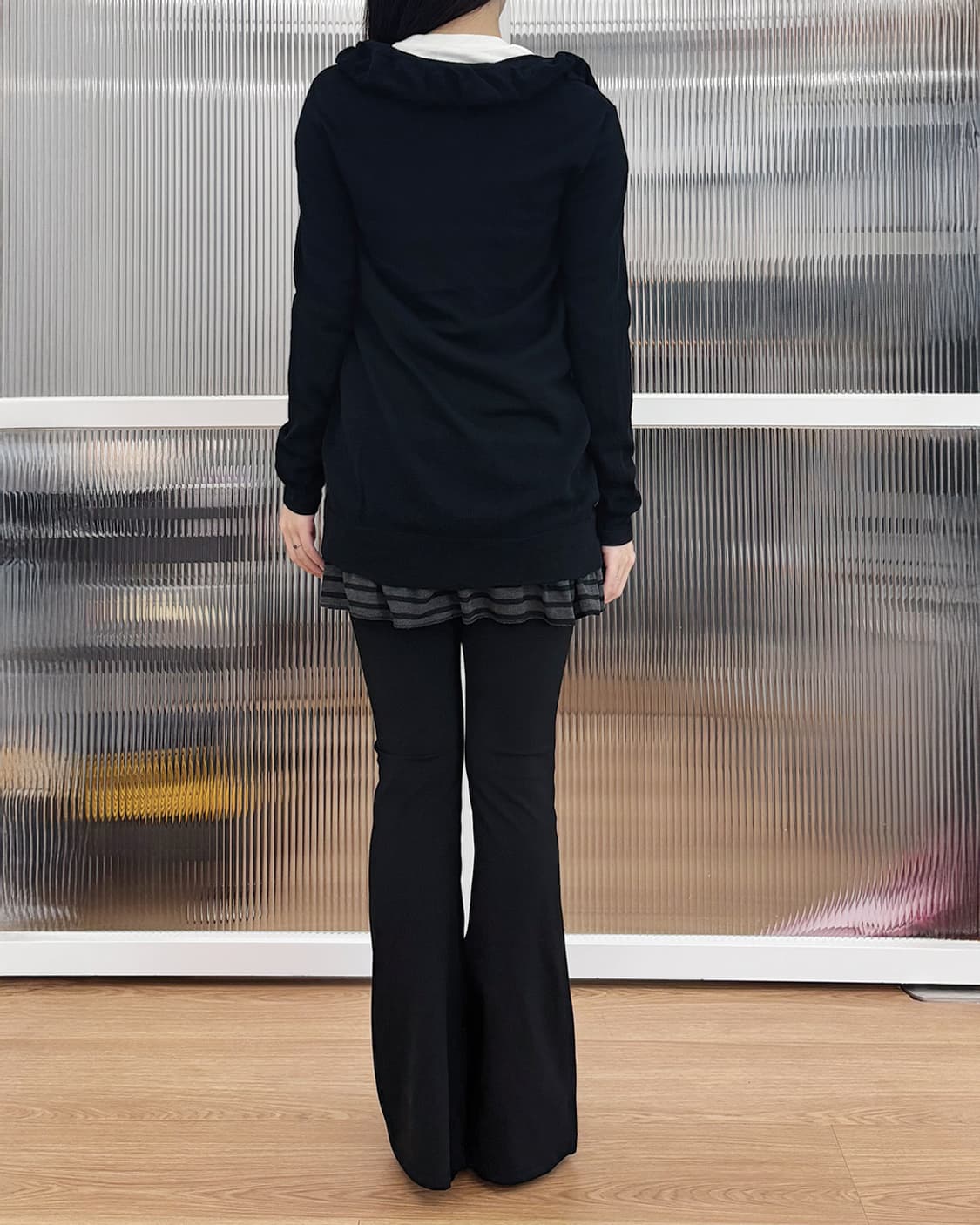 harajuku black knit half neck zip-up 상품이미지4