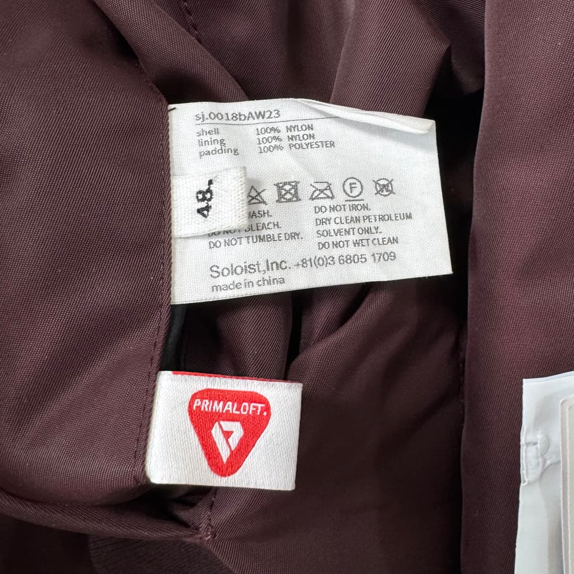 [48] 솔로이스트 23AW 크롭 봄버 마룬 상품이미지4