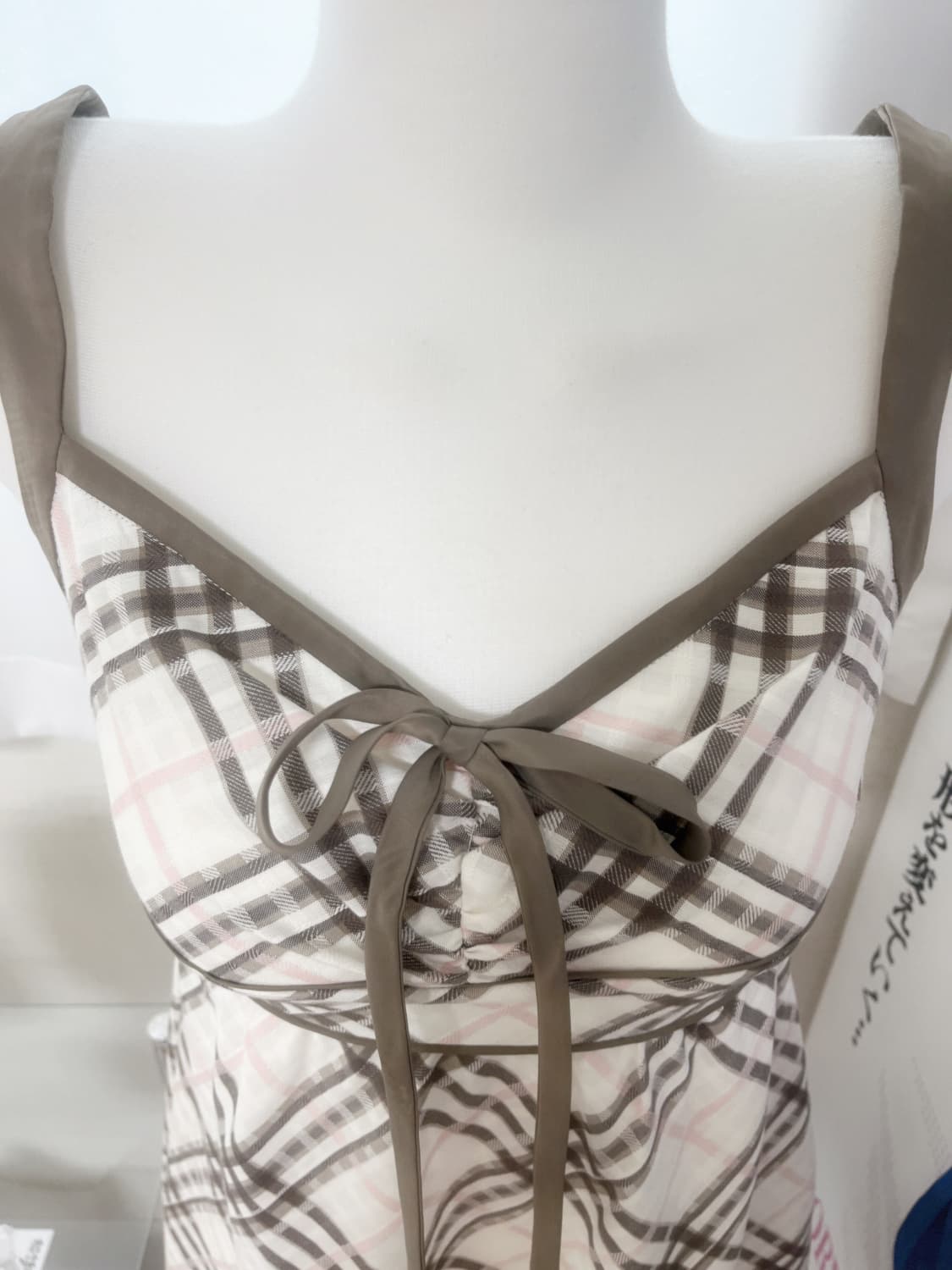 Burberry 초코 딸기 라떼갸루 히메갸루 체크 리본 원피스 상품이미지3