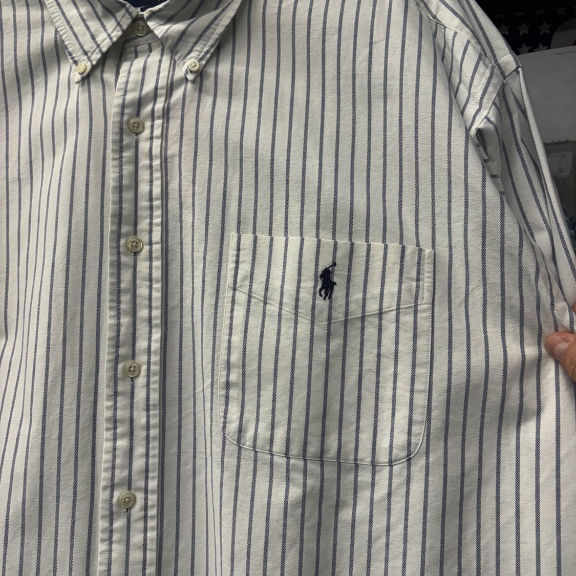 90s 폴로 랄프로렌 빅셔츠 라인 코튼 스트라이프 버튼다운 셔츠 N791 상품이미지5