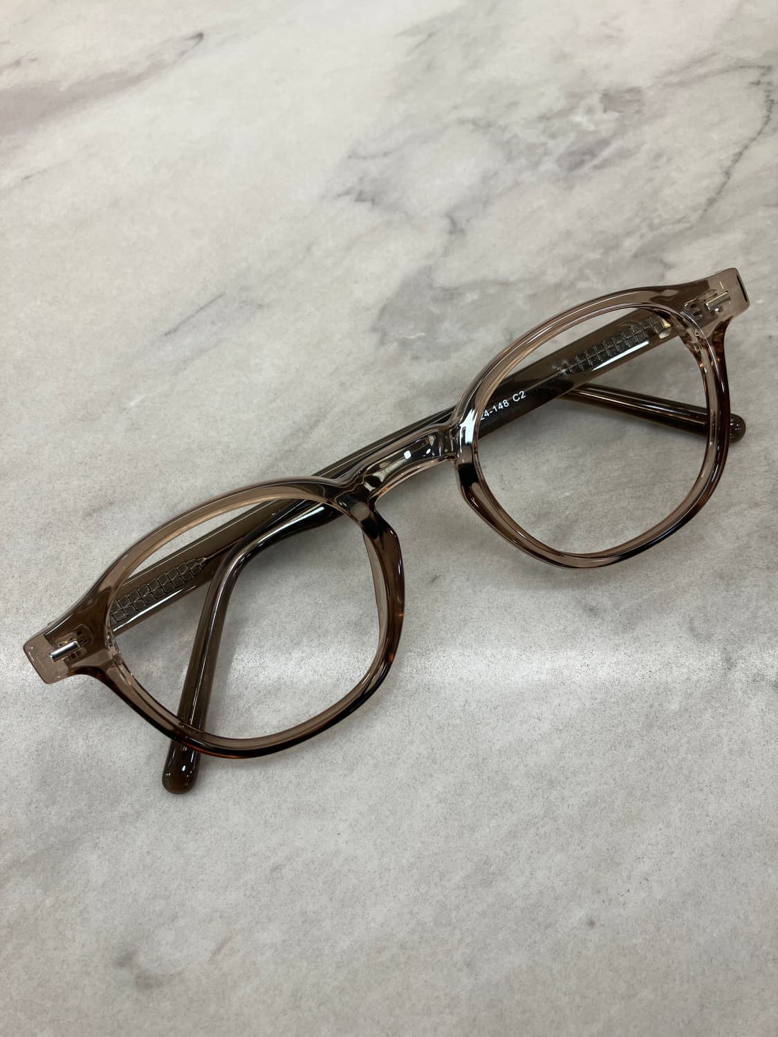 B84 DMN 투명 연카키 웰링턴 뿔테 안경128 상품이미지1