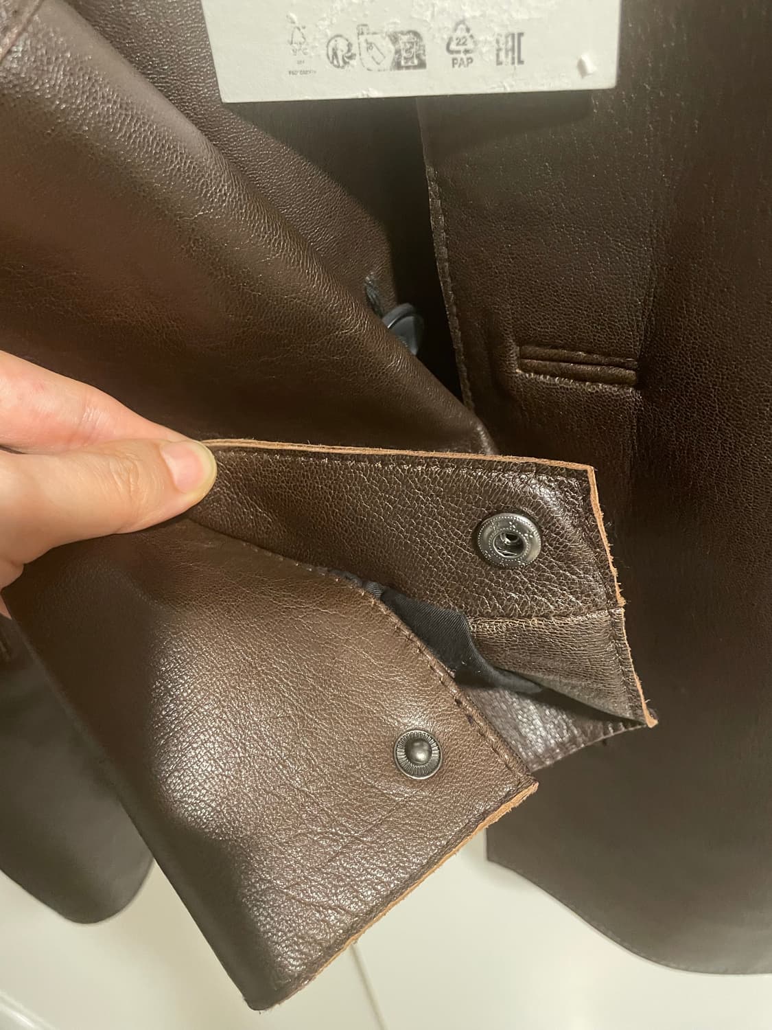 자라 레더 카코트 브라운 판매a 상품이미지3