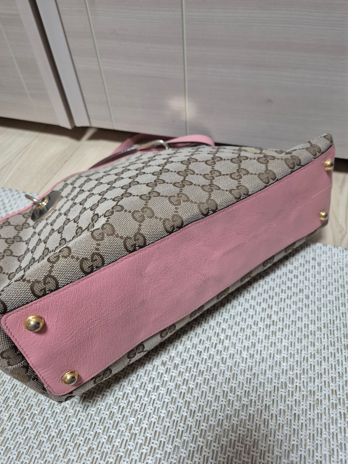 (정품) 구찌 GG로고 핑크 숄더백 토트백 자가드 상품이미지7