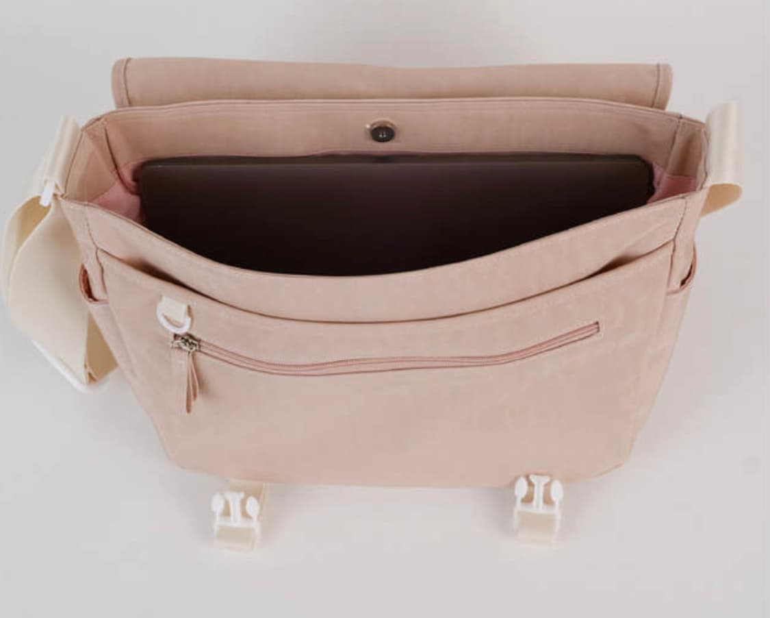 오부니 메신저백 누드핑크 로즈패치 상품이미지4