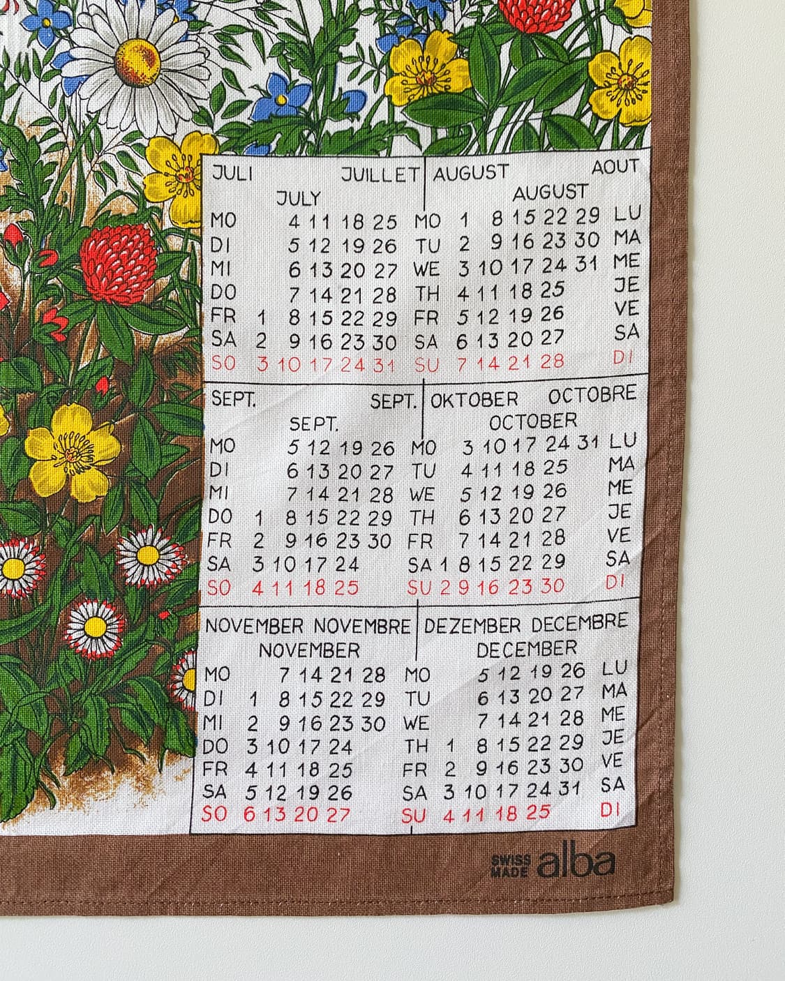 유럽 빈티지 캘린더 패브릭 (1988) 상품이미지7