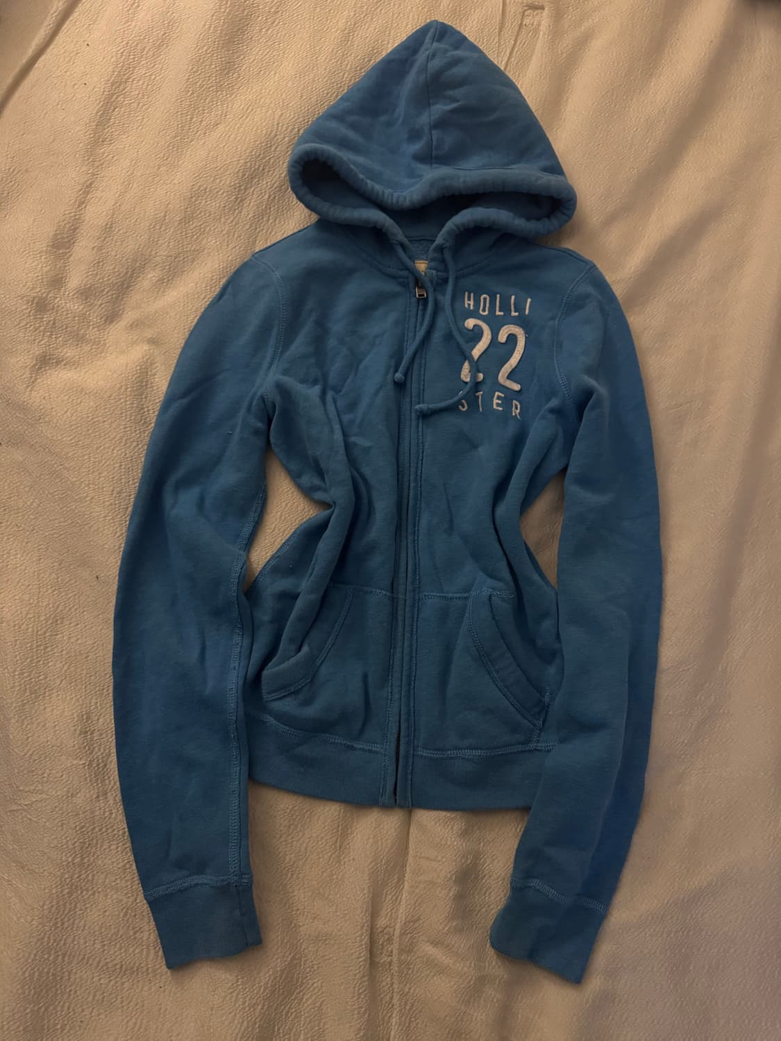 홀리스터 블루 + 화이트 패치 후드집업 상품이미지1