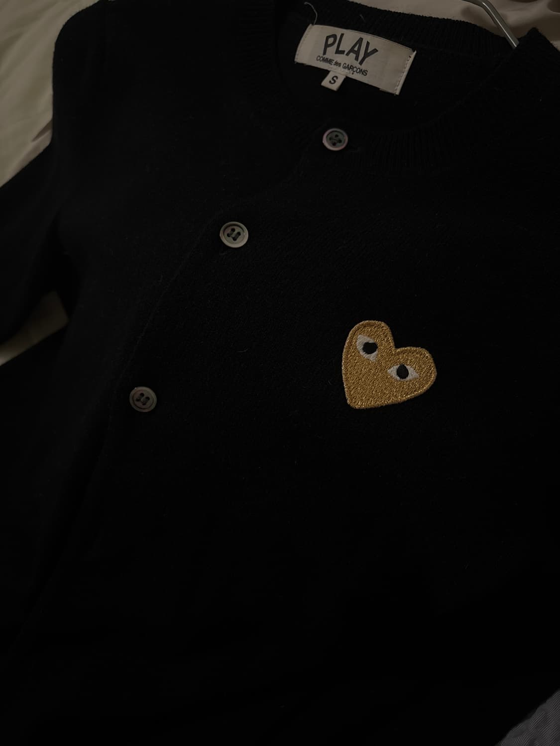 꼼데가르송 플레이 골드와펜 블랙 가디건 상품이미지2