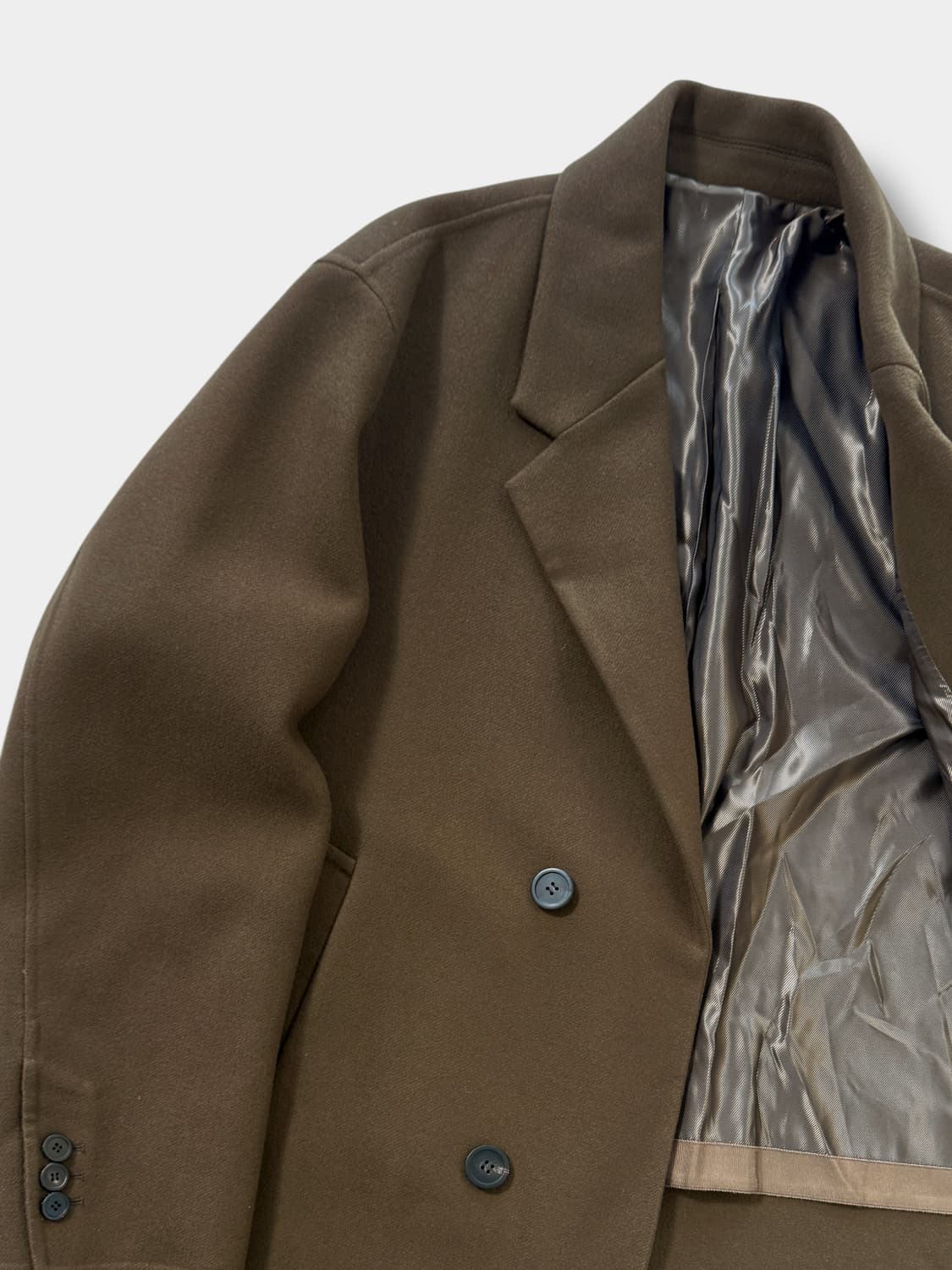 솔리드옴므 23fw 카멜 브라운 캐시미어 울 맥시 코트 상품이미지3