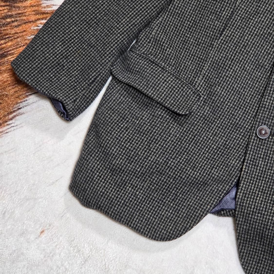 브렌 우드 모소재 체크 블레이저 자켓 상품이미지3