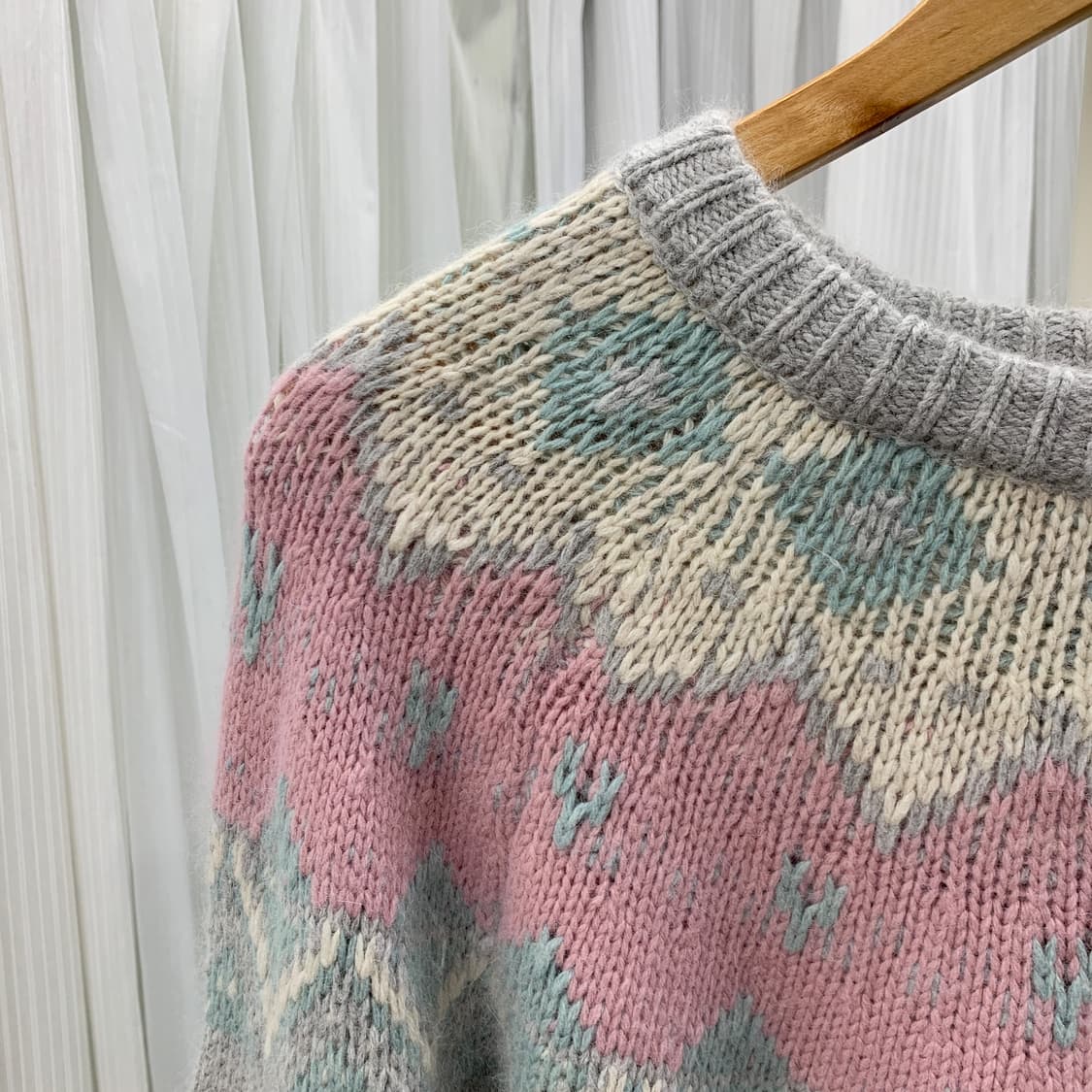 빈티지 노르딕 패턴 라운드니트 1756 상품이미지2