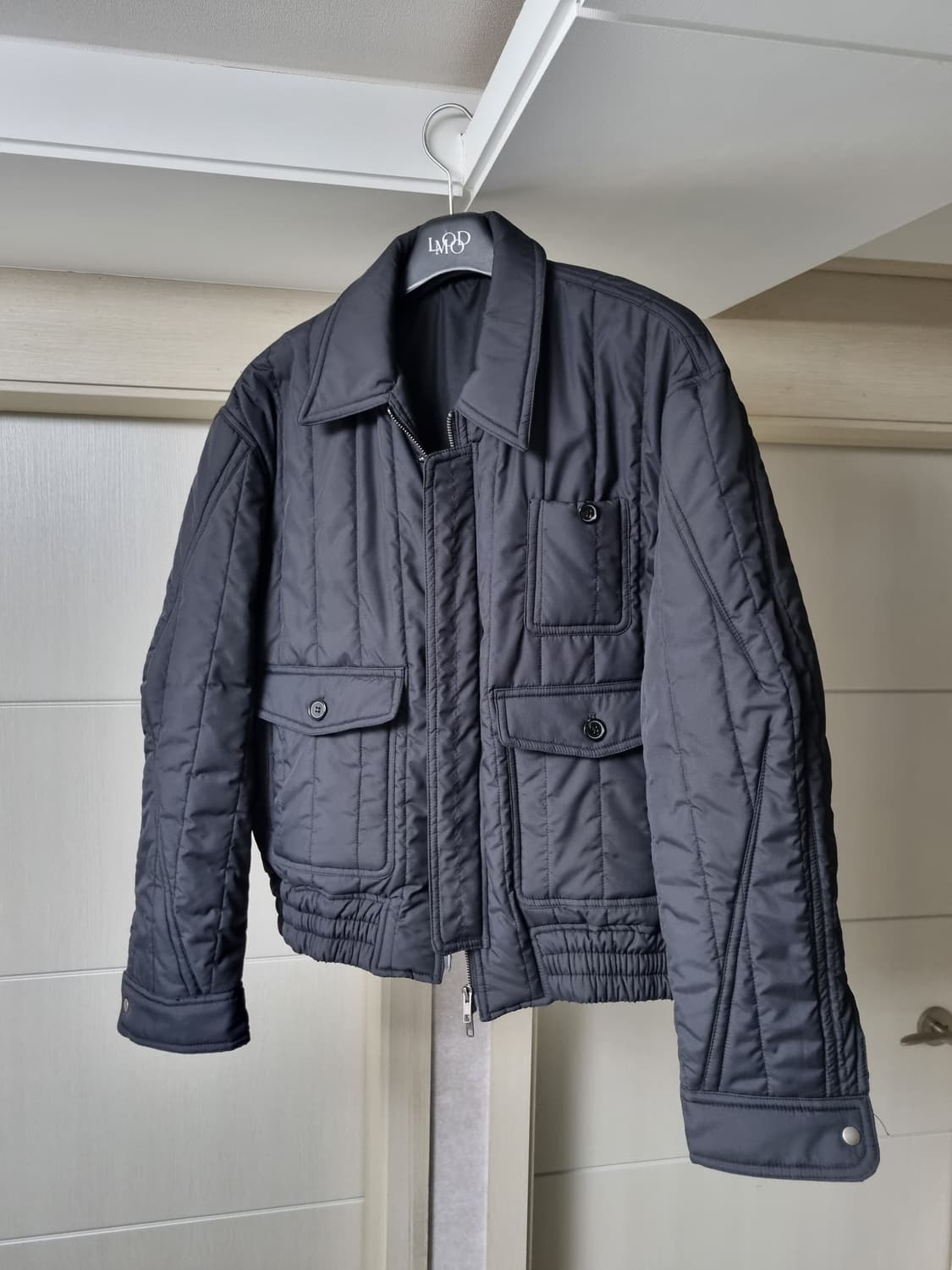 엘무드 텐쿠 퀼티드 블루종 자켓 블랙 46 상품이미지3