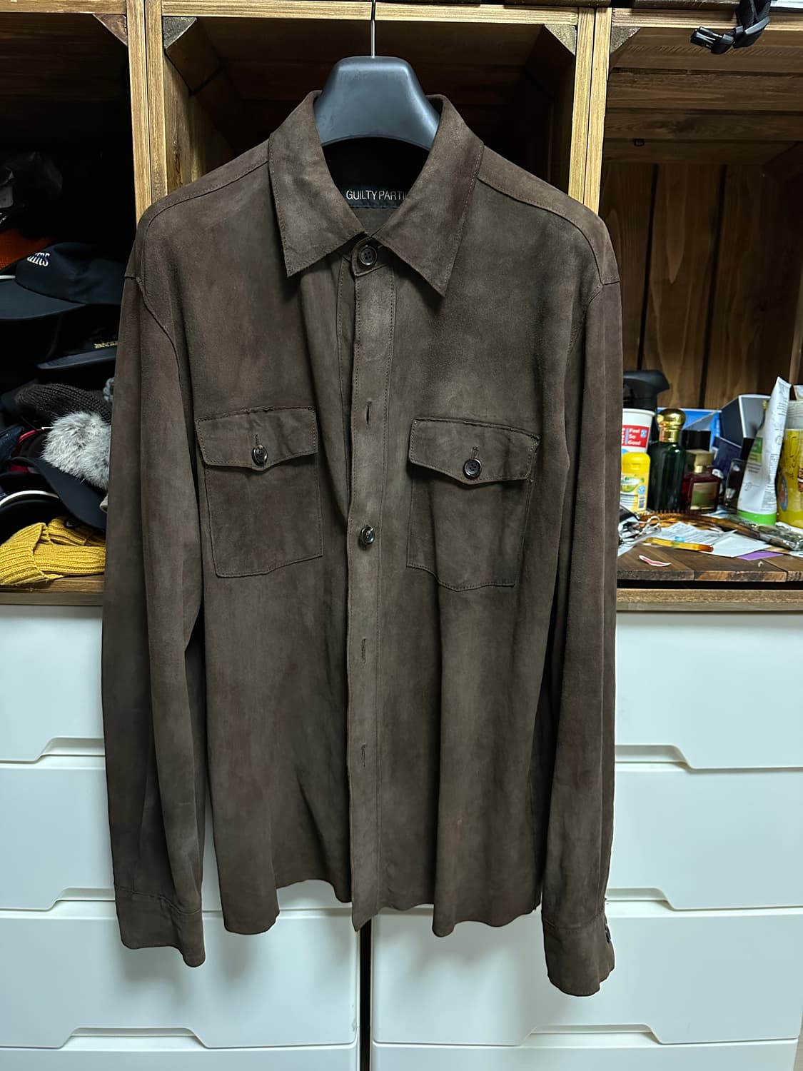 와코마리아 염소가죽 goat skin 셔츠 XL 상품이미지3